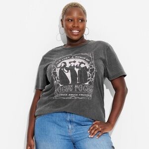 Women's Hocus Pocus Short Sleeve Graphic Boyfriend T-Shirt - Black 2X